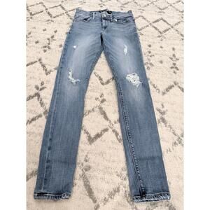 Express Distressed Skinny Jeans – Light Wash Stretch Denim